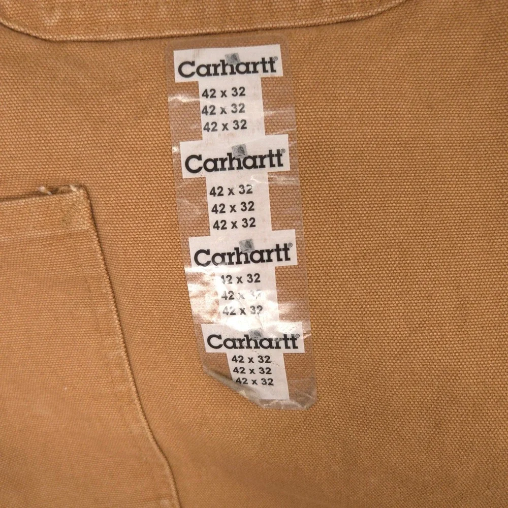 Carhartt Washed Duck Flannel Lined Work Pants Mens 42X32 Brown Made In‎ USA NEW